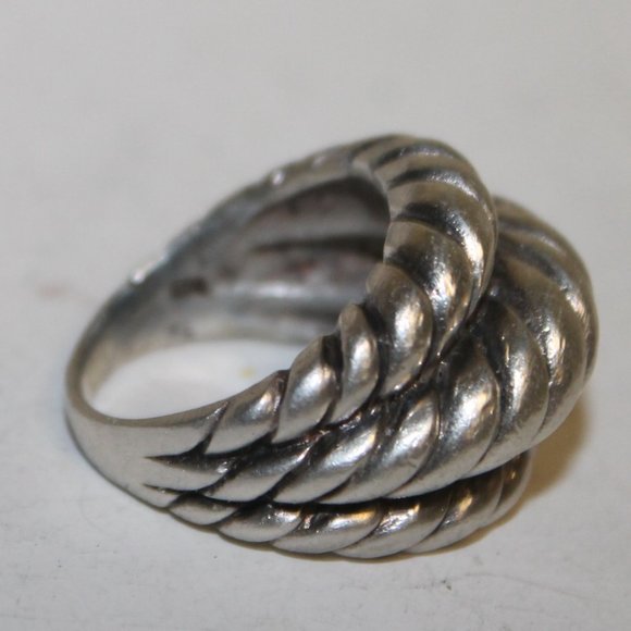 925 Silver Thick Heavy Triple Wide Cable Band Designer Ring - Picture 5 of 7